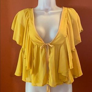 Mustard Tie Top